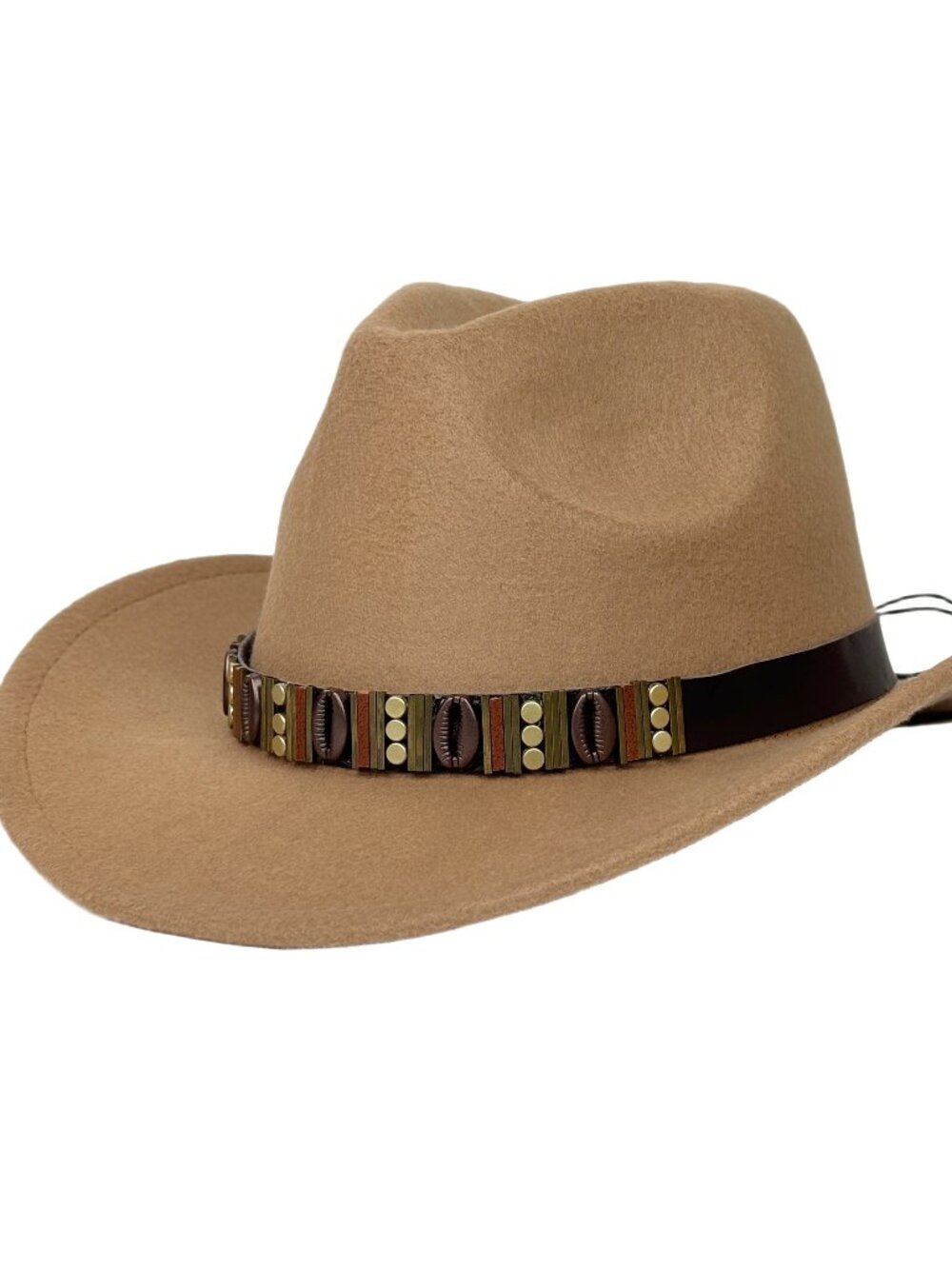 Beige Western Cowboy Hat Wide Brim Ranch Rodeo Cowgirl Festival Boho Costume Hat